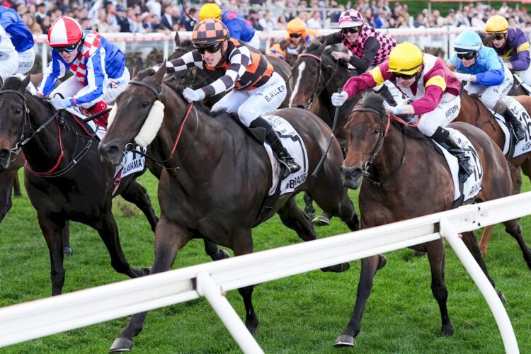 Baraqiel ridden by Ben Allen wins the Moir Stakes at Moonee Valley Racecourse on September 06 (Photo by George Sal/Racing Photos)