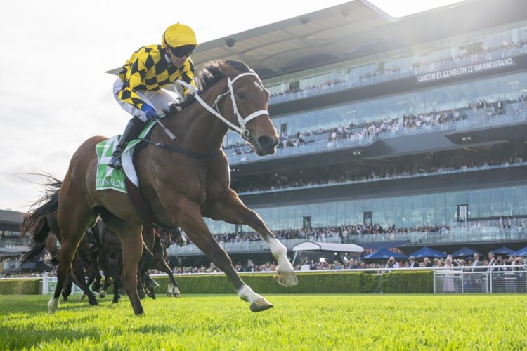 Autumn Glow wins the Epsom at Randwick [Bradley Photos]