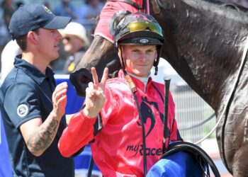 Ethan Brown after winning the Quayclean Manfred Stakes at Caulfield Racecourse on January 24, 2026 in Caulfield, Australia. (Photo by Brett Holburt/Racing Photos)