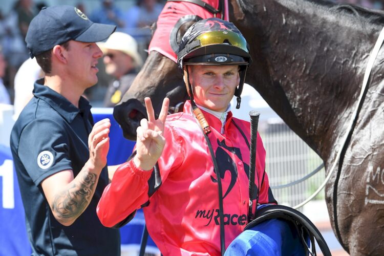 Ethan Brown after winning the Quayclean Manfred Stakes at Caulfield Racecourse on January 24, 2026 in Caulfield, Australia. (Photo by Brett Holburt/Racing Photos)