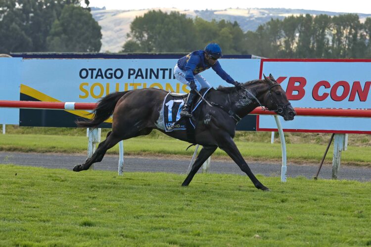 Lane winning the Gr.3 White Robe Lodge Weight For Age (1600m). Photo: Monica Toretto