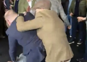 Wild brawl erupts at Cheltenham Festival