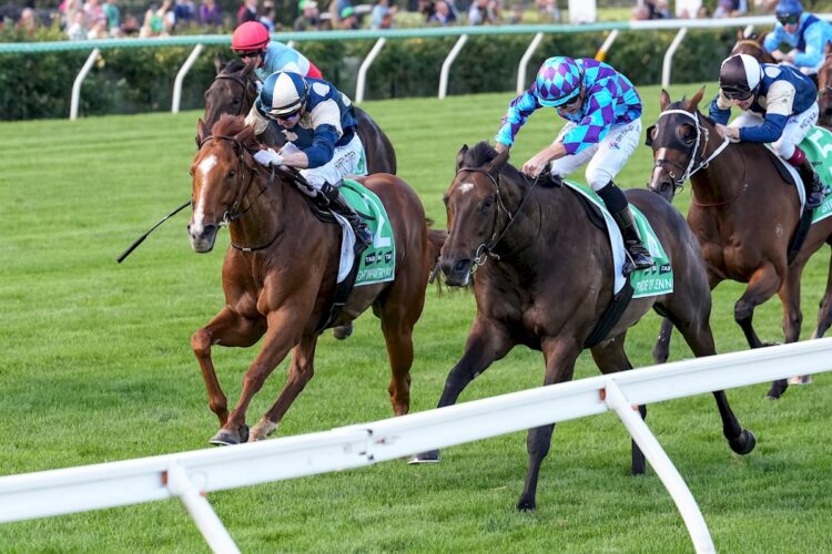 Light Infantry Man (FR) ridden by Harry Coffey wins the Australian Cup at Flemington Racecourse on March 28, 2026 in Flemington, Australia. (Photo by George Sal/Racing Photos)