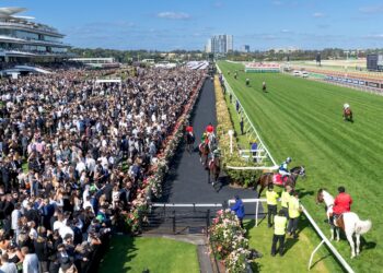 VRC Derby Day at Flemington Racecourse on November 04, 2023 in Flemington, Australia. The Victoria Derby. (Photo by Jay Town/Racing Photos)