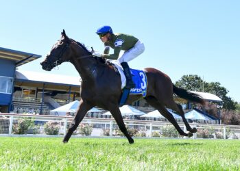 The colours won on Harry Met Sally ridden by Lachlan Neindorf wins the Global Turf Maiden Plate at Sportsbet-Ballarat Racecourse on March 10, 2026 in Ballarat, Australia. (Photo by Pat Scala/Racing Photos)