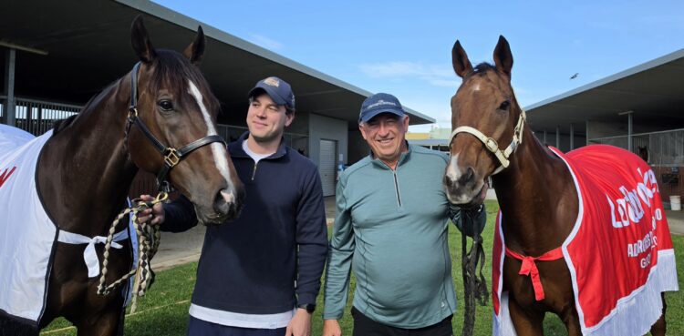 Ollie Peoples holds Rothfire on the left, while Rob Heathcote is with Buffering on the right.
