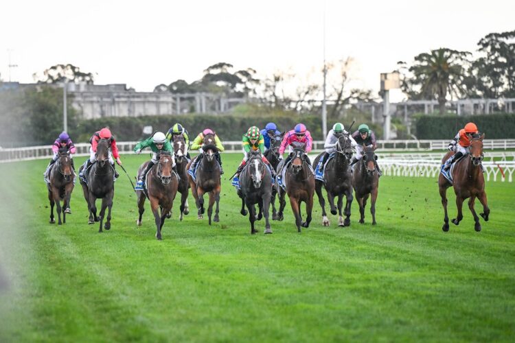 Hearcomesthestar ridden by Beau Mertens wins the Sportsbet Bel Esprit Stakes at Caulfield Racecourse on May 30, 2026 in Caulfield, Australia. (Photo by Reg Ryan/Racing Photos)