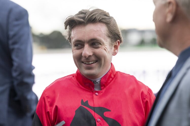 Adam Farragher celebrated his first Stakes victory as Glory Daze produced a surprise win in the Listed McKell Cup, earning a reprieve after retirement loomed. [Bradley Photos]