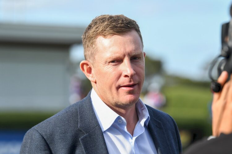 Trainer Matt Laurie after his horse Pavlich won the Quayclean Mornington Guineas at Mornington Racecourse on April 18, 2026 in Mornington, Australia. (Photo by Brett Holburt/Racing Photos)