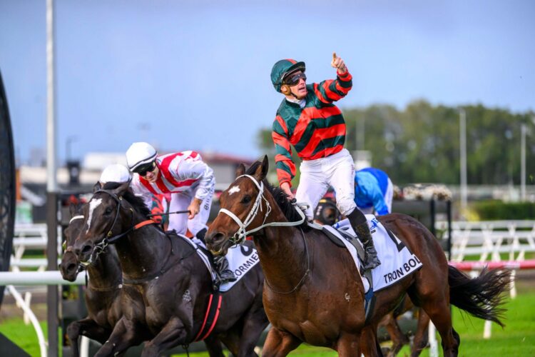 James Mcdonald  steered Tron Bolt to victory in the Group 1 JJ Atkins StakesCourtesy Michael McInally/Racing Queensland