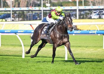 I'm Foxing ridden by Luke Cartwright wins the MRC Membership Made Of Moments Handicap at Caulfield Racecourse on June 27, 2026 in Caulfield, Australia. (Photo by Reg Ryan/Racing Photos)