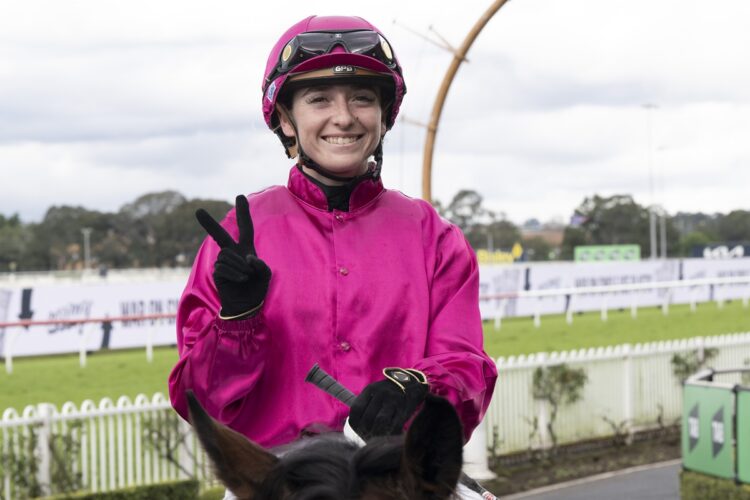 Grima after winning on Surf's Up at Rosehill on June 27 (Photo: Bradley Photos).