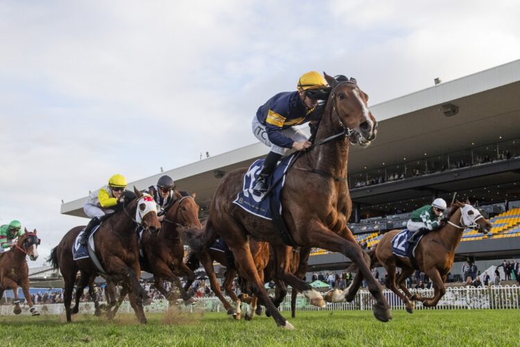 Tim Clark aboard Carbonados after completing a riding treble on his 40th birthday at Rosehill. [Bradley Photos]