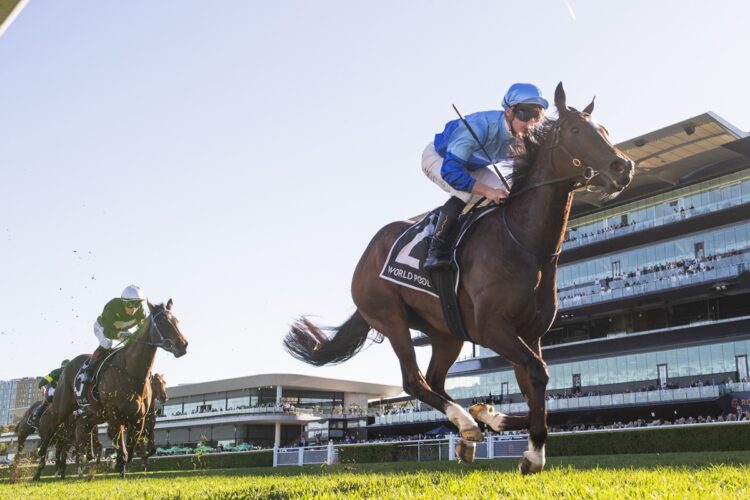Pembrey and James McDonald leave their rivals behind with a brilliant win in the Silver Shadow Stakes at Randwick. [Bradley Photos]