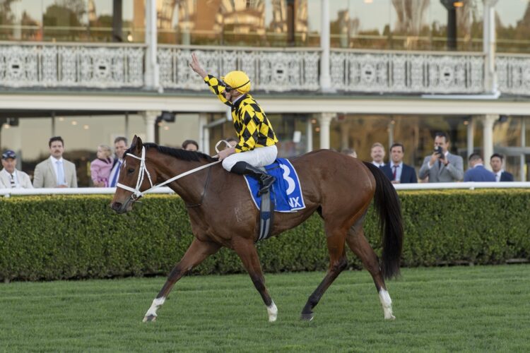 Autumn Glow and James McDonald leave their rivals behind in a record-breaking Winx Stakes victory at Randwick. [Bradley Photos]