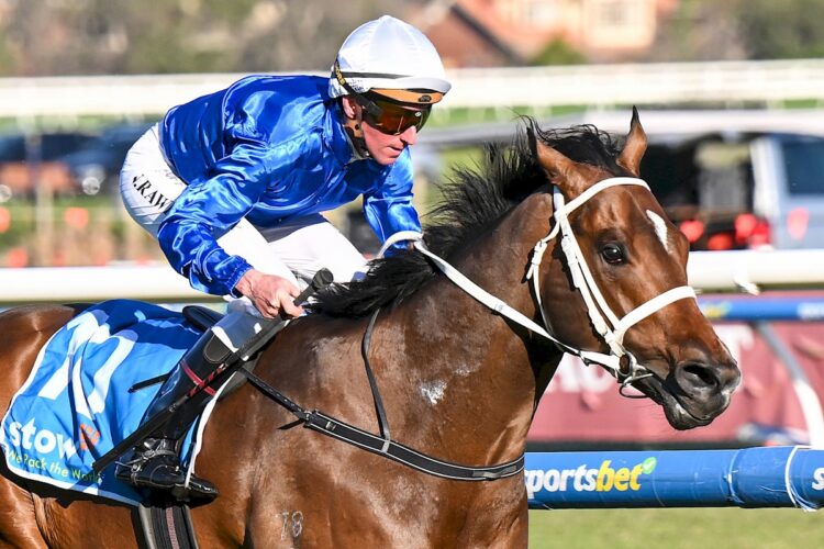 Beiwacht ridden by Nash Rawiller wins the Stow Storage Memsie Stakes at Caulfield Racecourse on August 29, 2026 in Caulfield, Australia. (Photo by Pat Scala/Racing Photos)