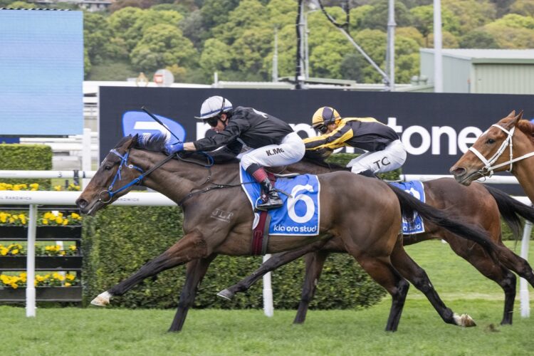 Bangkok Hottie and Kerrin McEvoy take out the Furious Stakes at Randwick, putting the filly on a path towards the Group 1 Flight Stakes. [Bradley Photos]