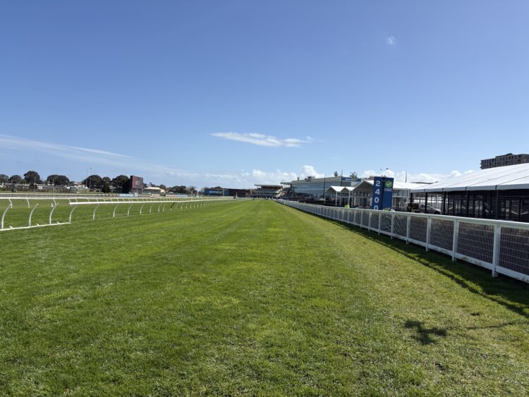 The rail in position at Caulfield on Monday