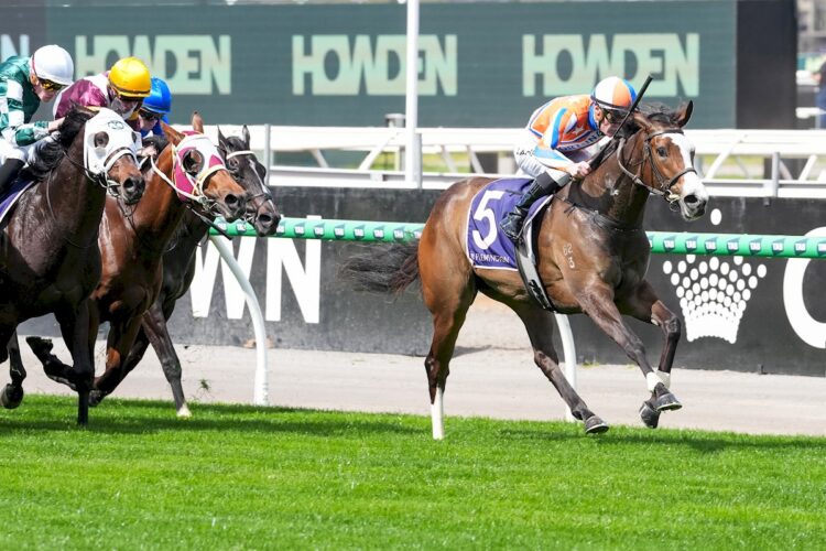 Lara Antipova ridden by Mark Zahra wins the Michael Moroney at Flemington Racecourse on September 12, 2026 in Flemington, Australia. (Photo by Brett Holburt/Racing Photos)